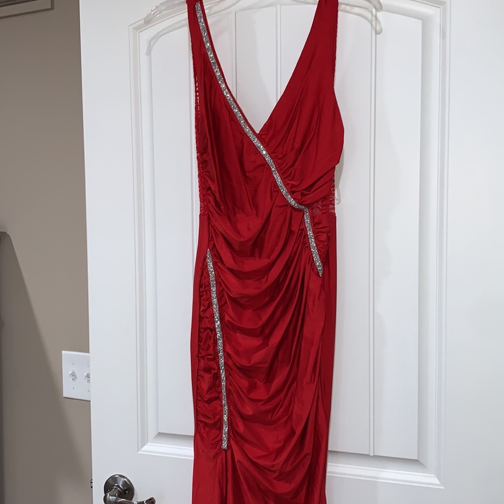 NWT Red and Silver Maxi Dress - Picture 3 of 7